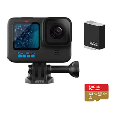 برسی کیت گوپرو GoPro HERO11 Black دارای باتری اندرو و کارت حافظه