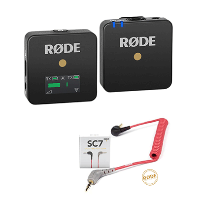 برسی میکروفن رود Rode wireless Go مشکی به همراه کابل Rode SC7 (اتصال موبایل)