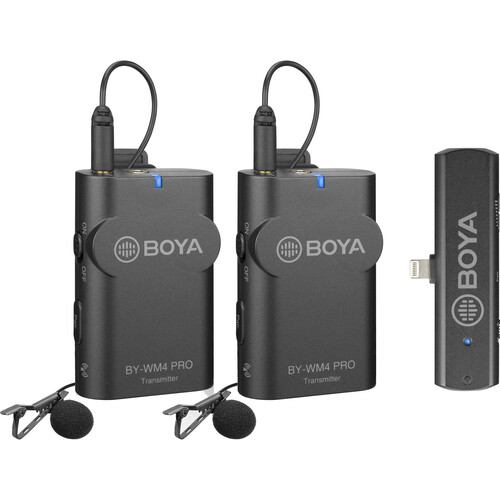 برسی میکروفن بویا BOYA BY-WM4 PRO-K4 با دو فرستنده برای آیفون